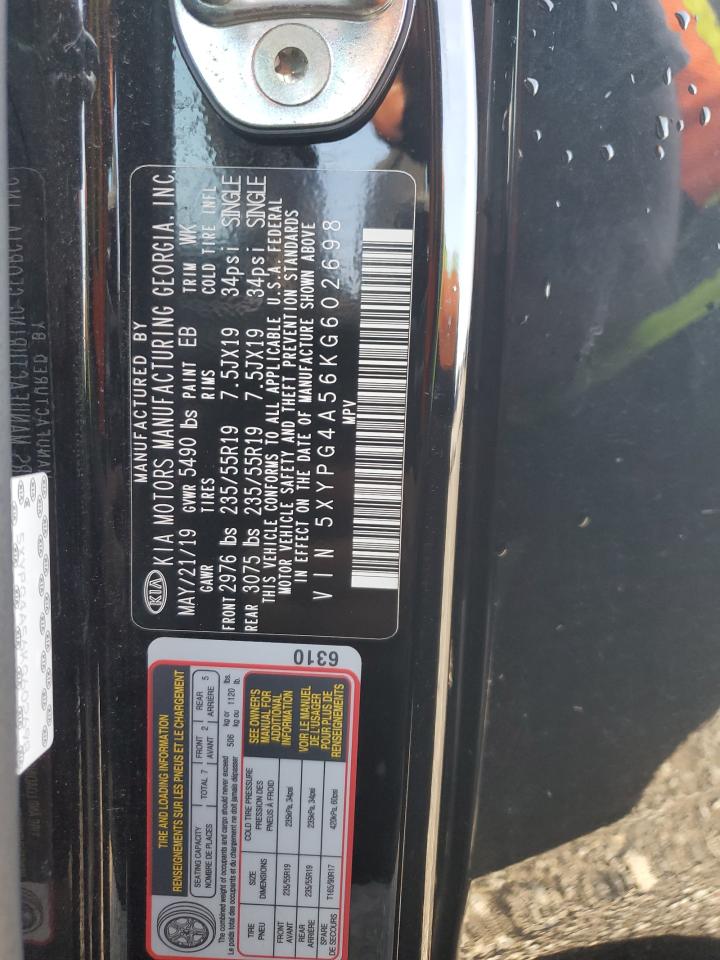 2019 Kia Sorento Lx VIN: 5XYPG4A56KG602698 Lot: 64227475