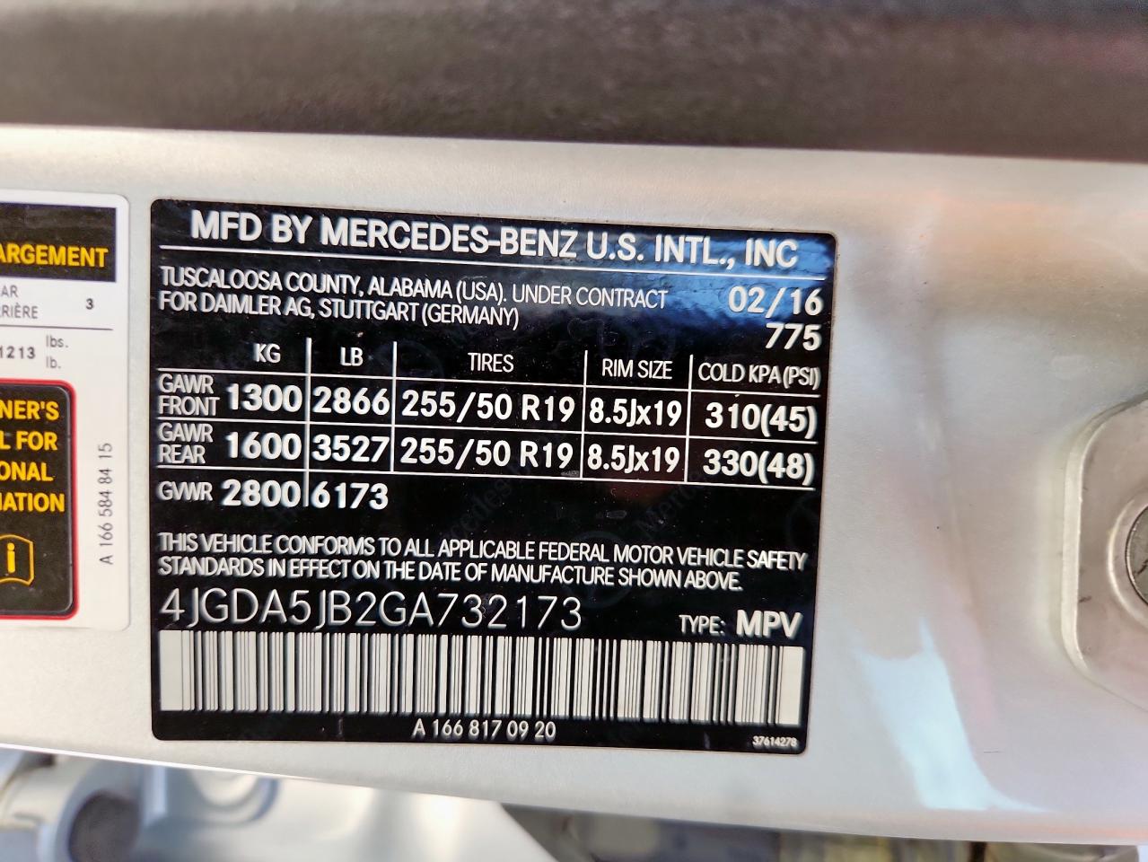 4jgda5jb2ga732173 4JGDA5JB2GA732173 2016 Mercedes-Benz Gle 350