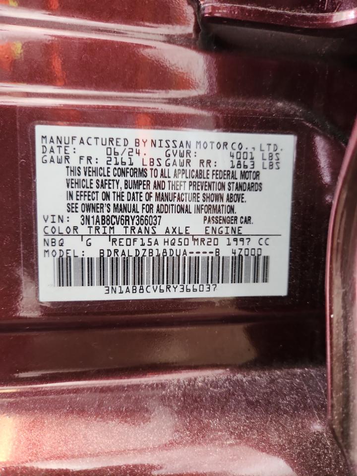 2024 Nissan Sentra Sv VIN: 3N1AB8CV6RY366037 Lot: 64748595