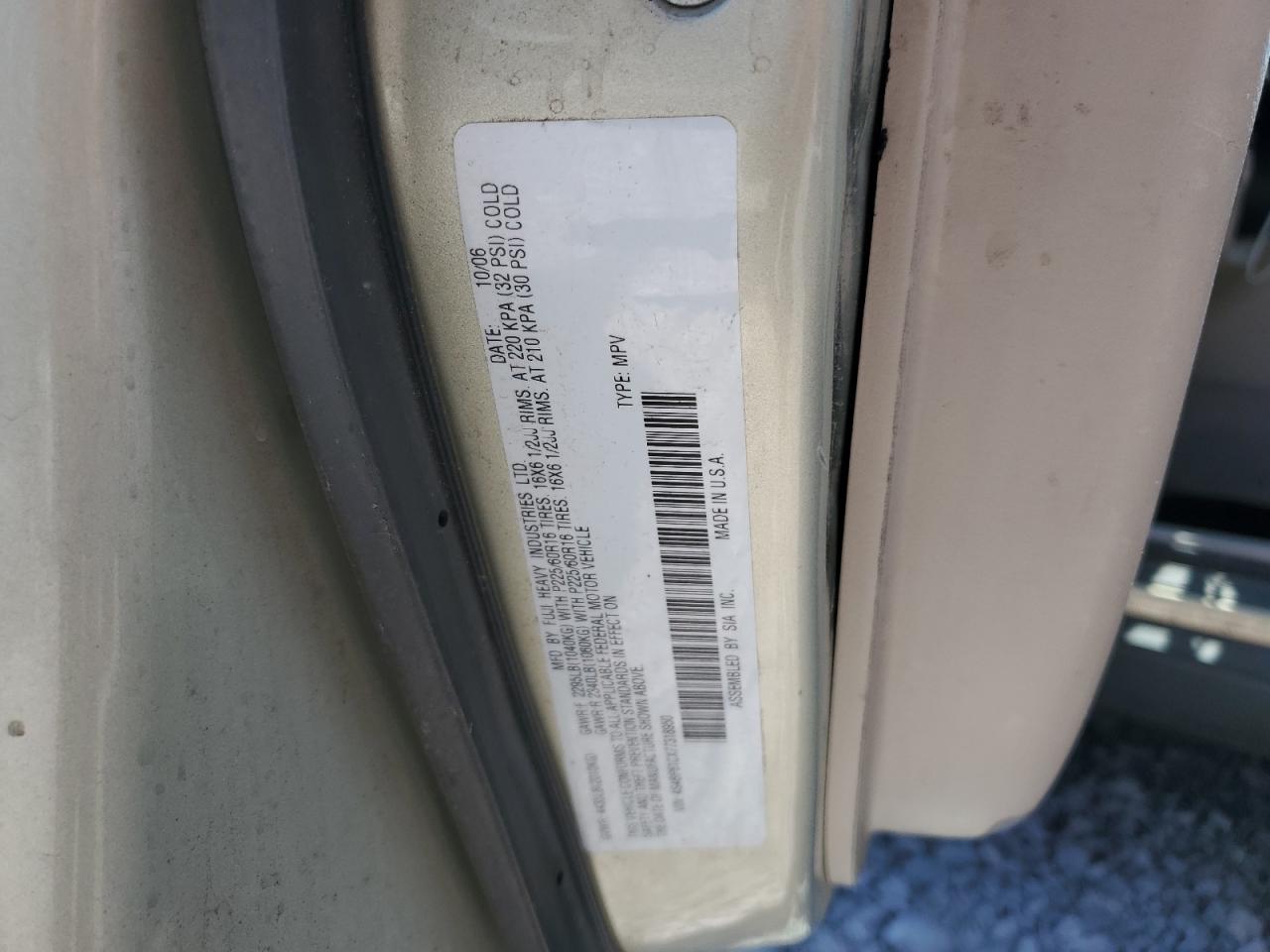 2007 Subaru Outback Outback 2.5I VIN: 4S4BP61CX77318950 Lot: 64672365