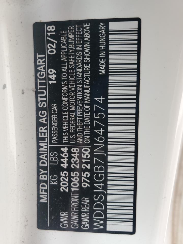 wddsj4gb7jn647574 WDDSJ4GB7JN647574 2018 Mercedes-Benz Cla 250 4Matic