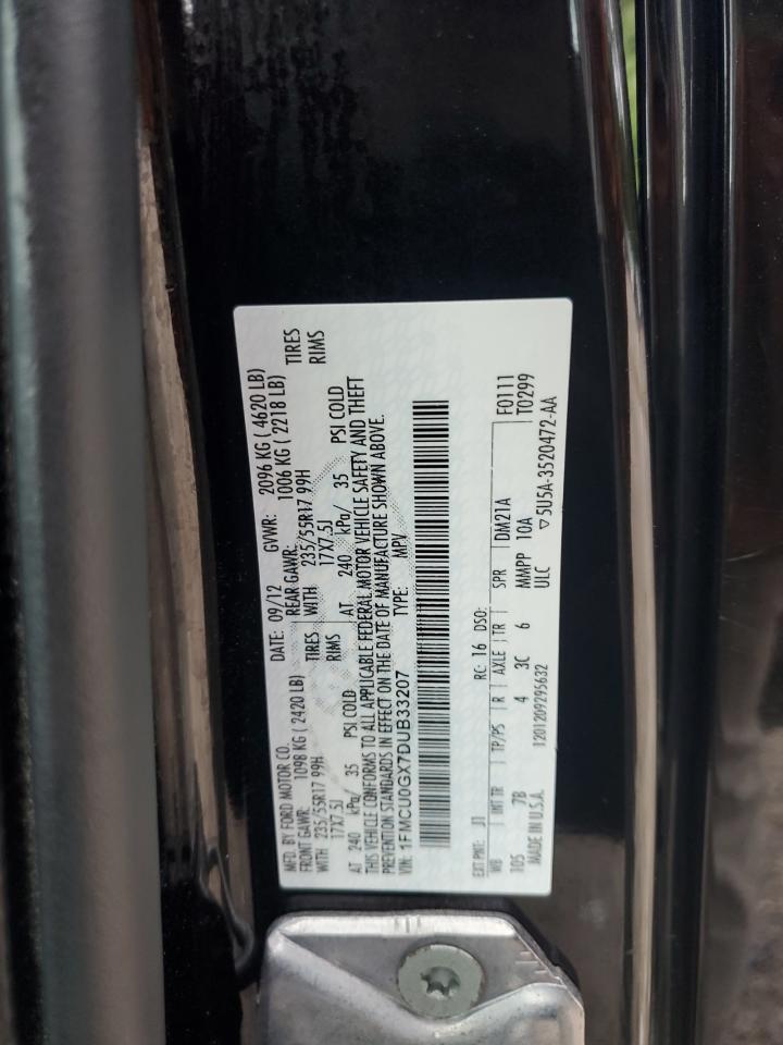 2013 Ford Escape Se VIN: 1FMCU0GX7DUB33207 Lot: 63612005