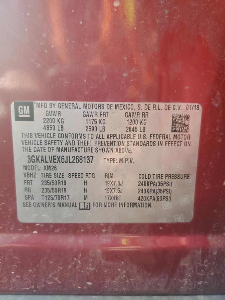 2018 GMC Terrain Slt VIN: 3GKALVEX6JL268137 Lot: 66115235