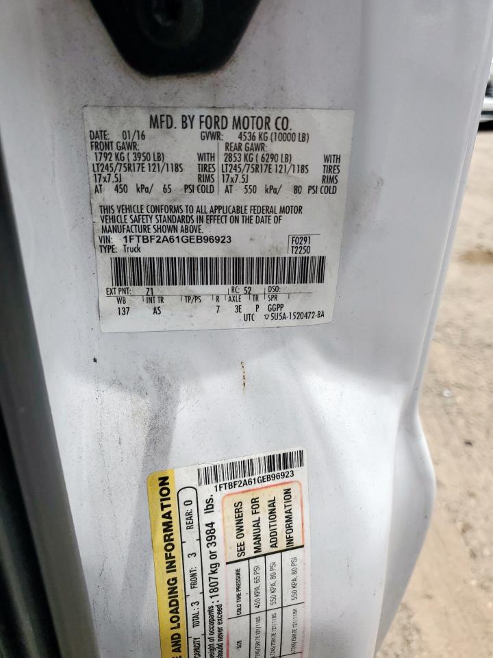 2016 Ford F250 Super Duty VIN: 1FTBF2A61GEB96923 Lot: 65081425