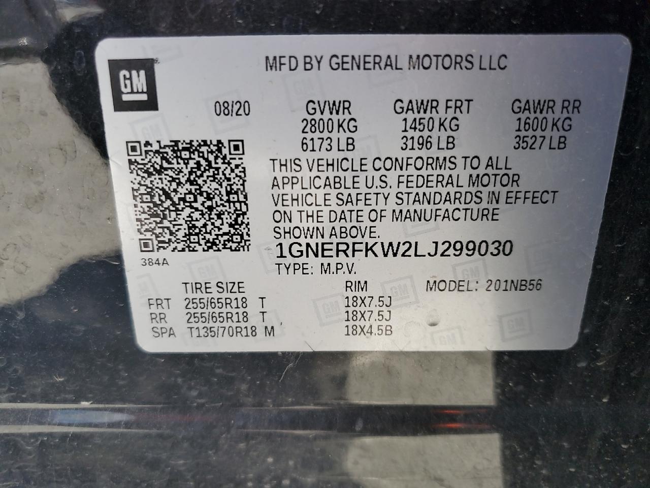 2020 Chevrolet Traverse Ls VIN: 1GNERFKW2LJ299030 Lot: 62719135