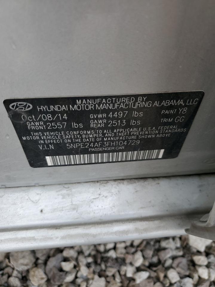 2015 Hyundai Sonata Se VIN: 5NPE24AF3FH104729 Lot: 65057755