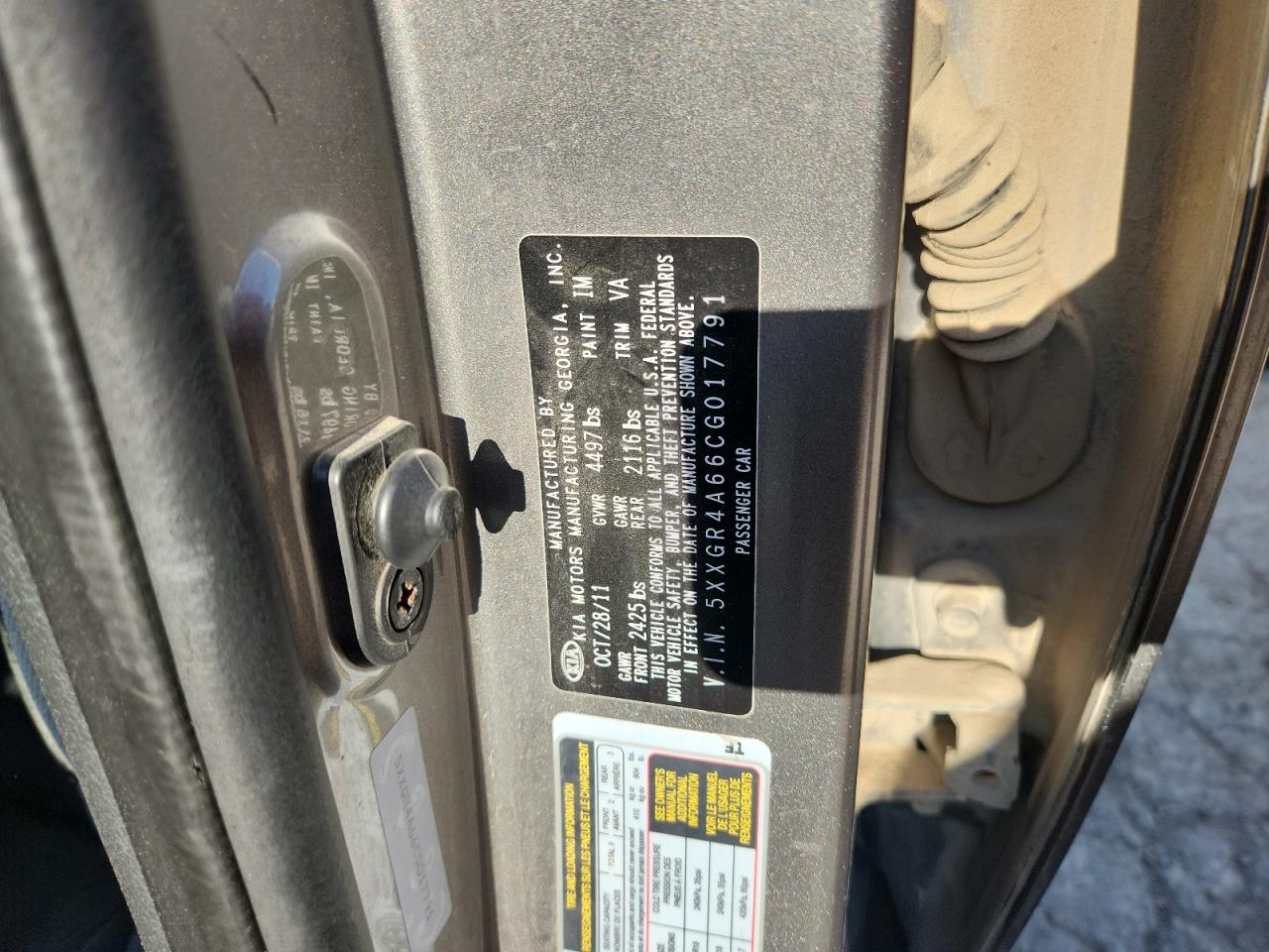 2012 Kia Optima Sx VIN: 5XXGR4A66CG017791 Lot: 63701845