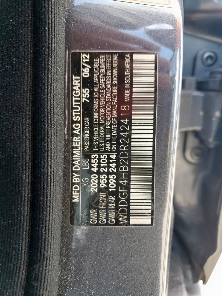 2013 Mercedes-Benz C 250 VIN: WDDGF4HB2DR242418 Lot: 64636555