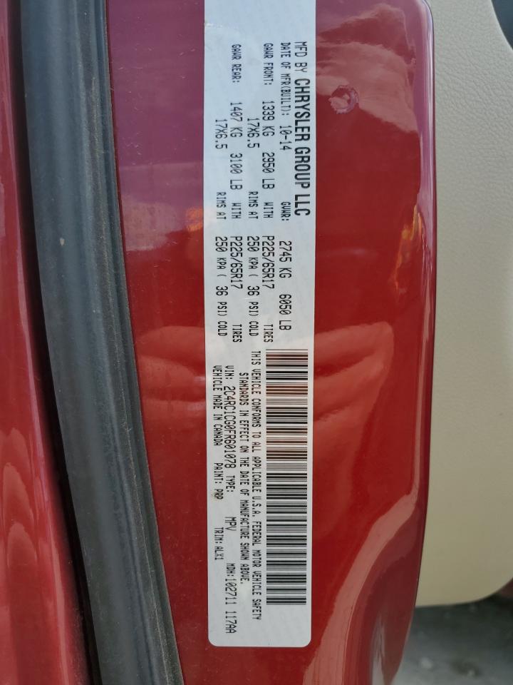 2015 Chrysler Town & Country Touring L VIN: 2C4RC1CG0FR601078 Lot: 63762595
