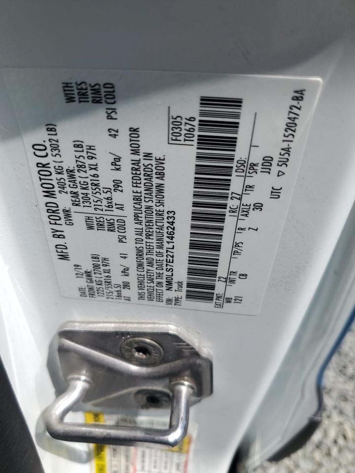 2020 Ford Transit Connect Xl VIN: NM0LS7E27L1462433 Lot: 65116375