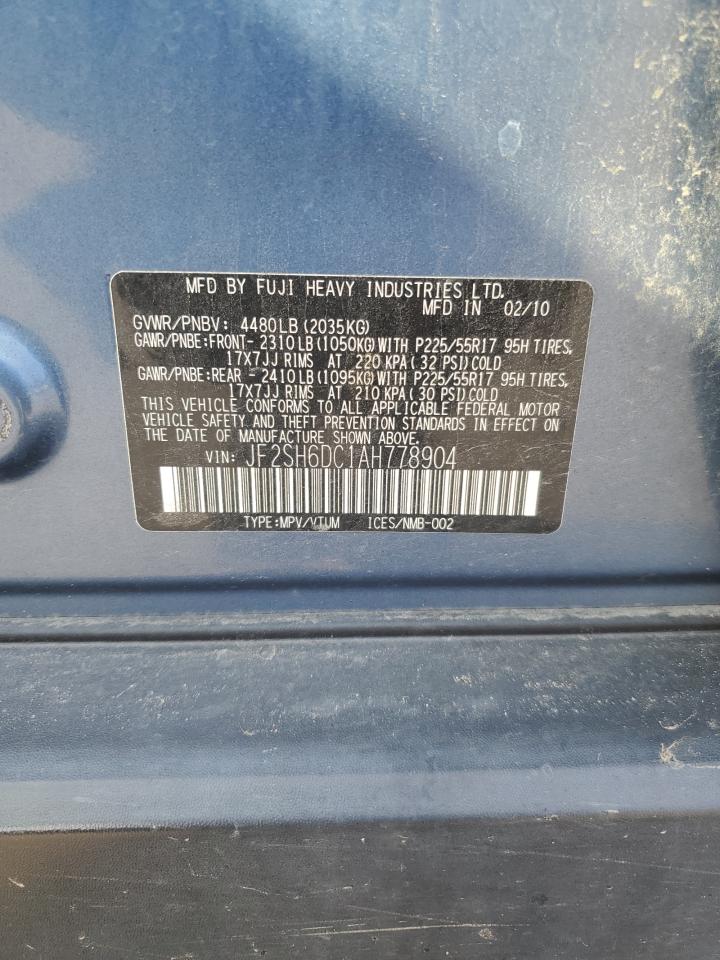 2010 Subaru Forester 2.5X Limited VIN: JF2SH6DC1AH778904 Lot: 63417775