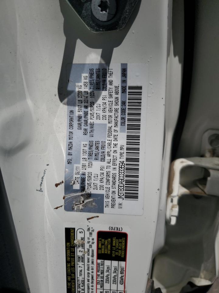 2012 Mazda Cx-9 VIN: JM3TB3DA9C0333594 Lot: 63429245