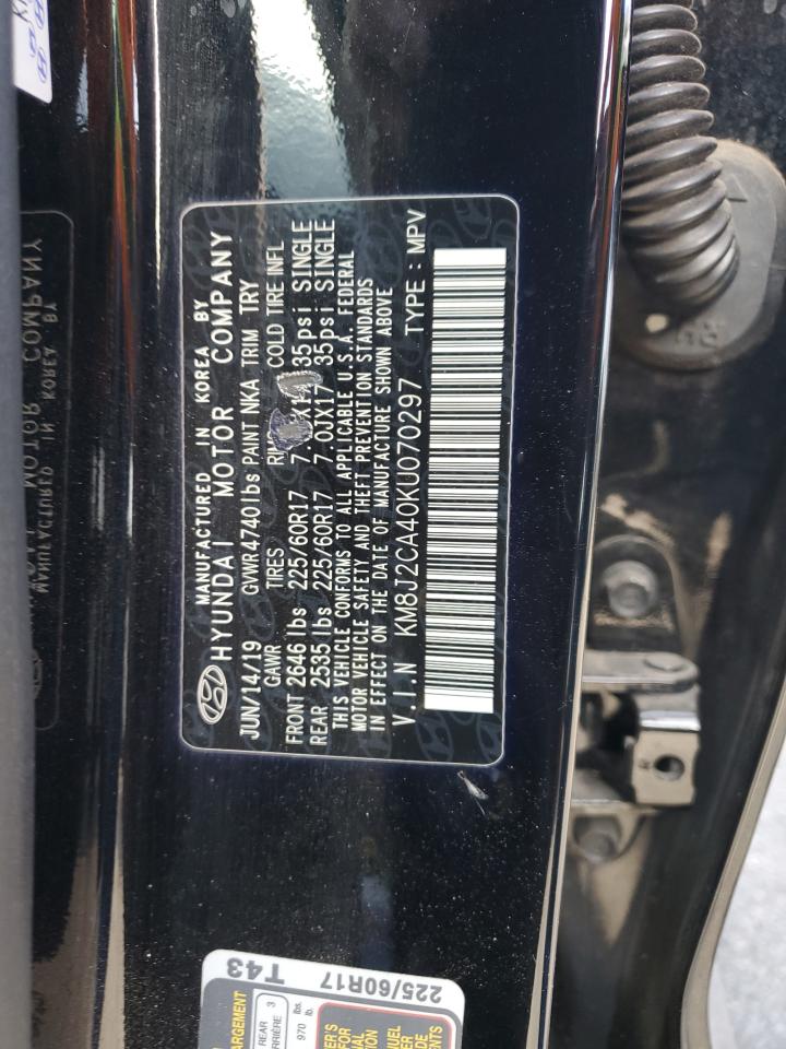 KM8J2CA40KU070297 2019 Hyundai Tucson Se