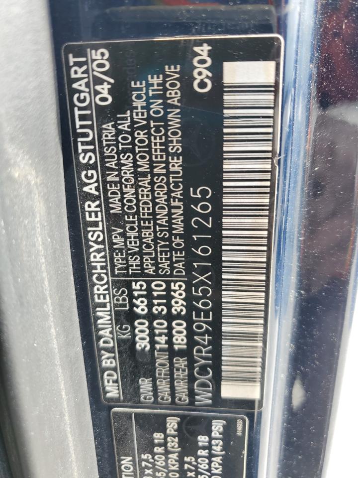 2005 Mercedes-Benz G 500 VIN: WDCYR49E65X161265 Lot: 66871315