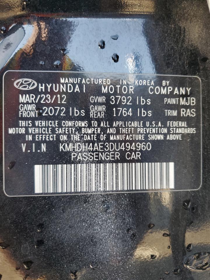 2013 Hyundai Elantra Gls VIN: KMHDH4AE3DU494960 Lot: 63804765
