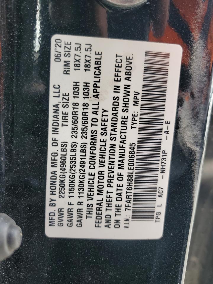 2020 Honda Cr-V Exl VIN: 7FART6H88LE006845 Lot: 65746535