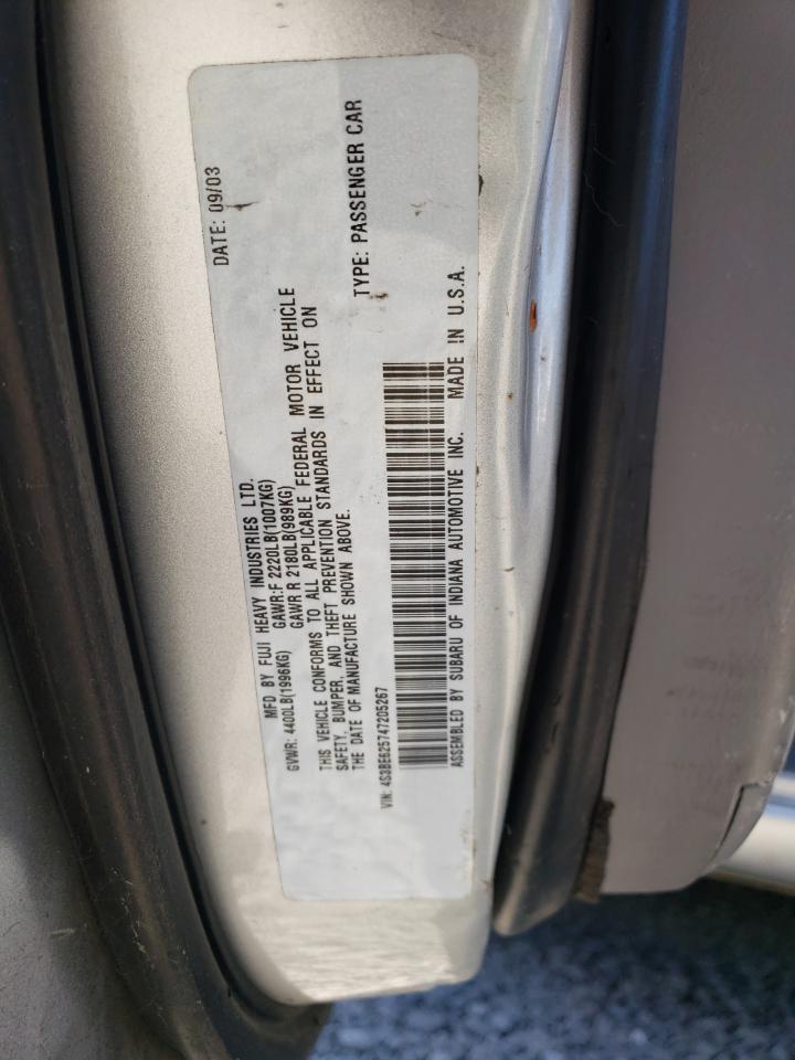 2004 Subaru Legacy L Special VIN: 4S3BE625747205267 Lot: 63467265