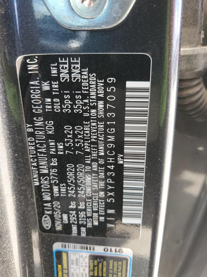 2021 Kia Telluride Ex VIN: 5XYP34HC9MG137059 Lot: 64243665
