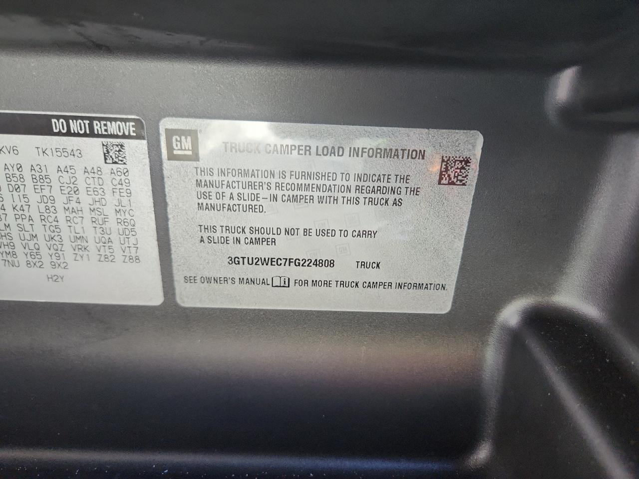 2015 GMC Sierra K1500 Denali VIN: 3GTU2WEC7FG224808 Lot: 63569035