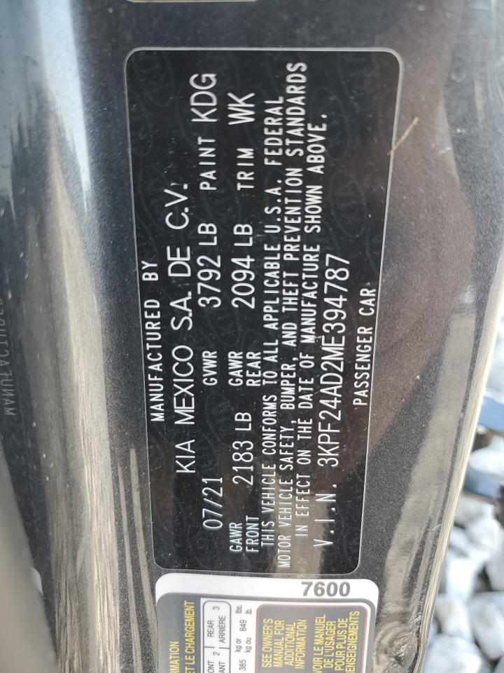 3KPF24AD2ME394787 2021 Kia Forte Fe