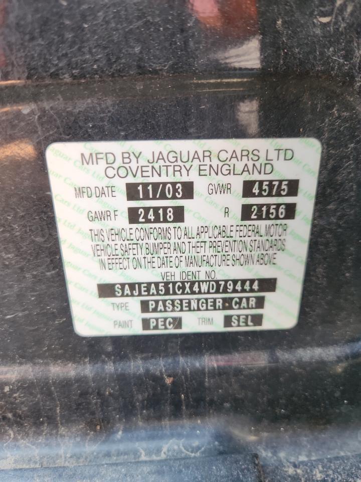 2004 Jaguar X-Type 3.0 VIN: SAJEA51CX4WD79444 Lot: 64273345