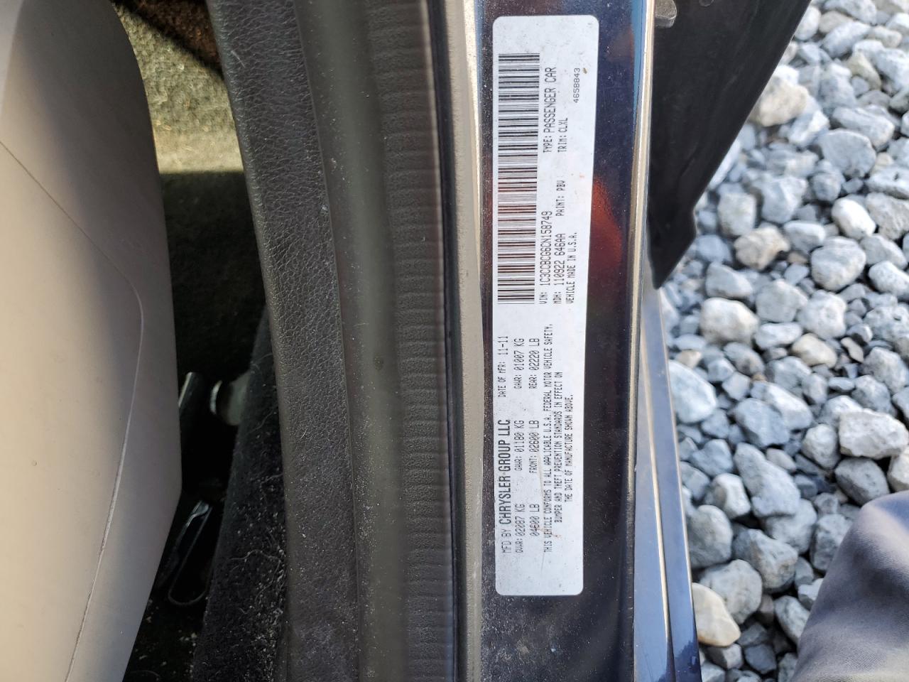 2012 Chrysler 200 Limited VIN: 1C3CCBCG6CN158749 Lot: 64116515