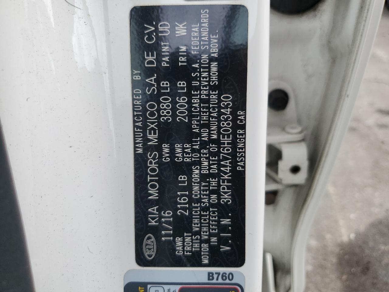 2017 Kia Forte Lx VIN: 3KPFK4A76HE083430 Lot: 64397175