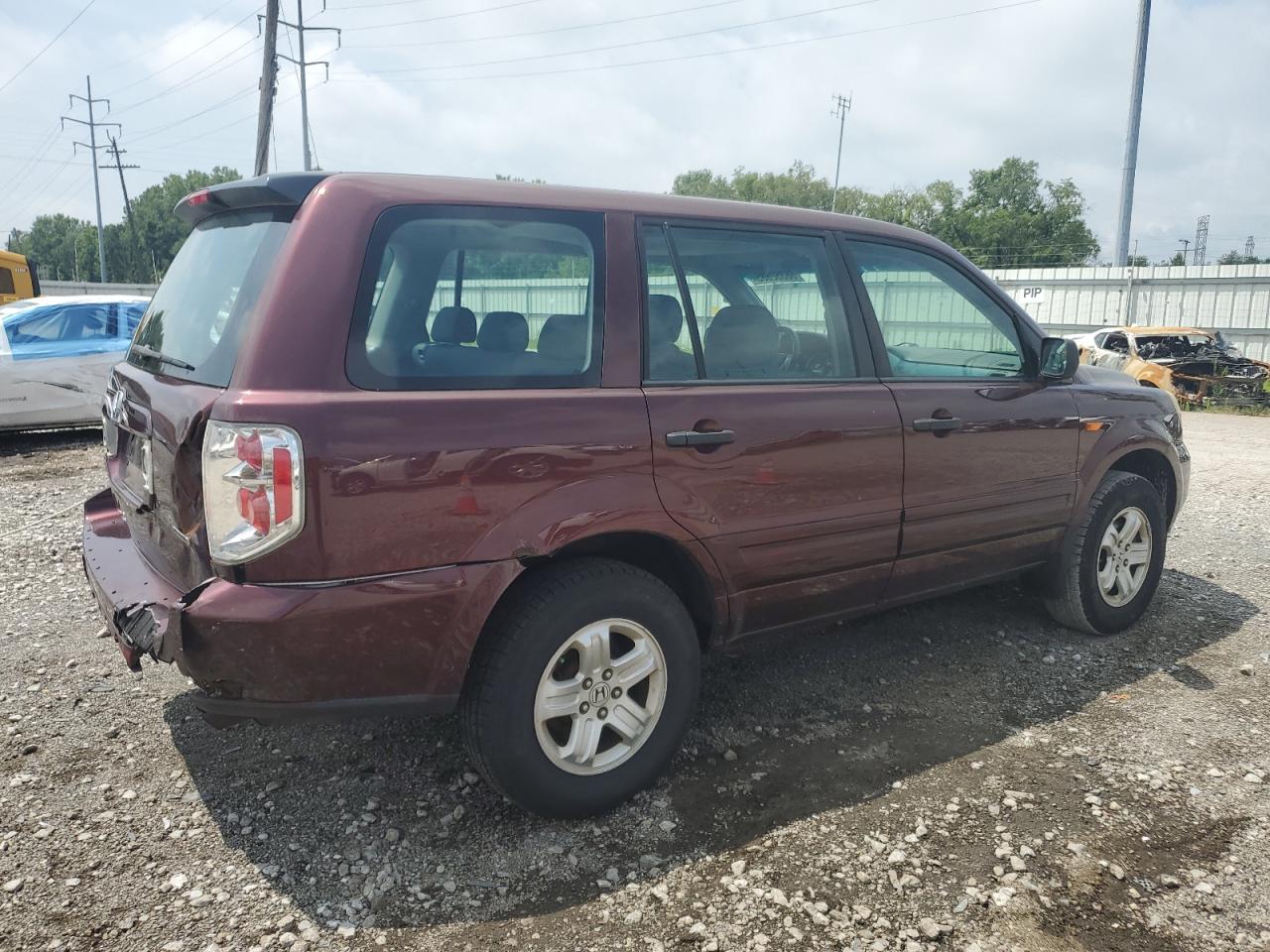 2007 Honda Pilot Lx VIN: 2HKYF18657H536343 Lot: 66352685