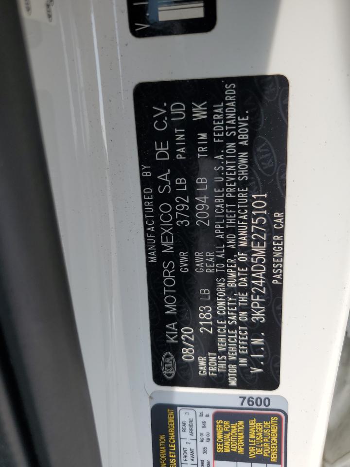 2021 Kia Forte Fe VIN: 3KPF24AD5ME275101 Lot: 63564265