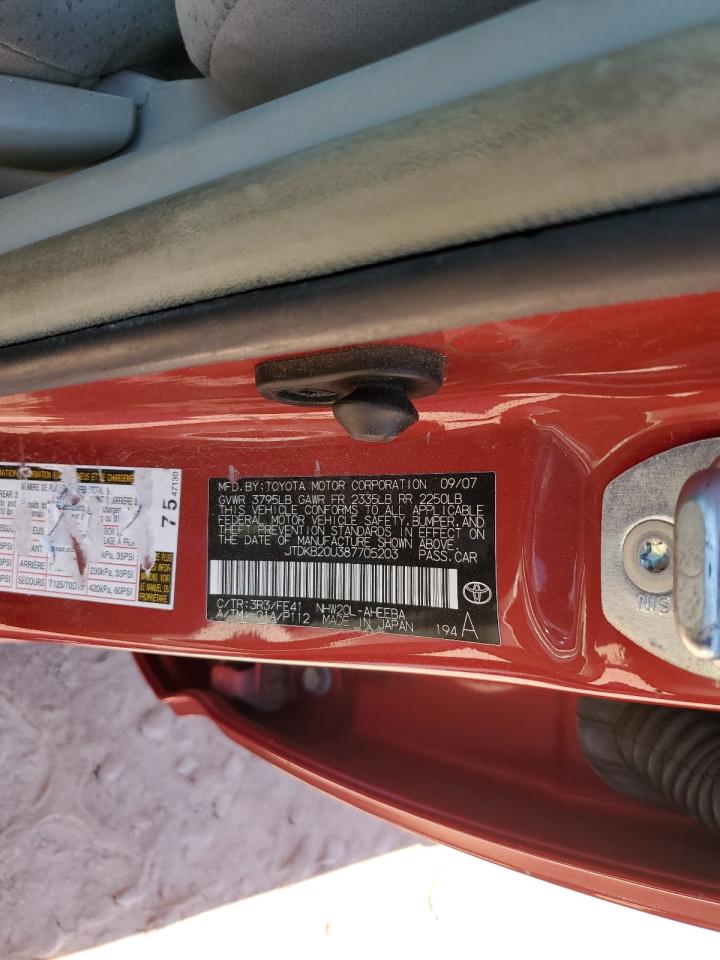 2008 Toyota Prius VIN: JTDKB20U387705203 Lot: 64604585