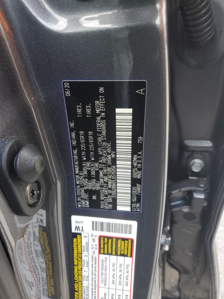 2020 Toyota Highlander Xle VIN: 5TDGZRBH7LS515056 Lot: 64792315