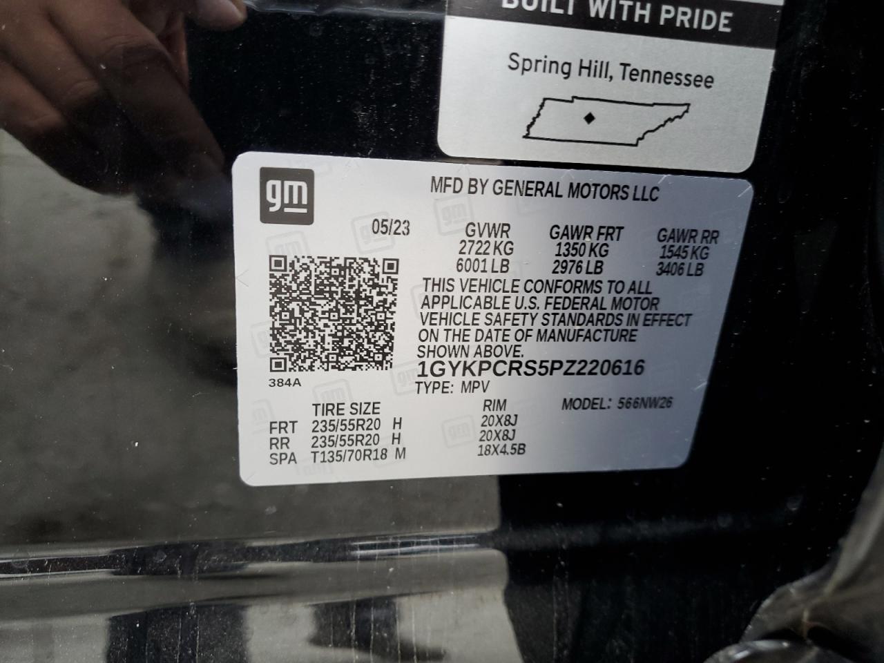 2023 Cadillac Xt6 Premium Luxury VIN: 1GYKPCRS5PZ220616 Lot: 65266635
