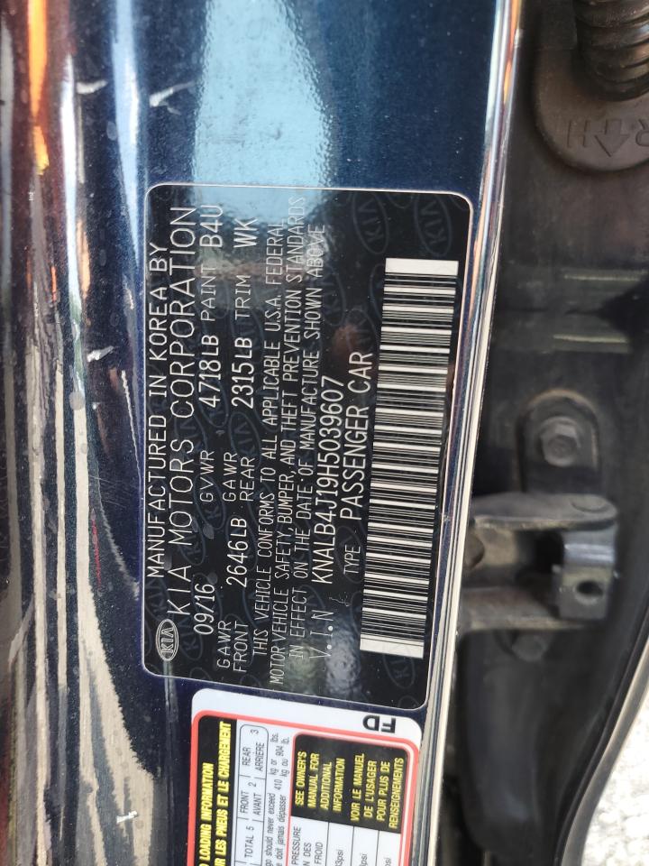 2017 Kia Cadenza Premium VIN: KNALB4J19H5039607 Lot: 63776515