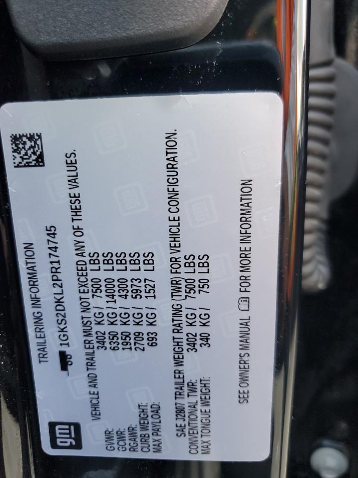 2023 GMC Yukon Denali VIN: 1GKS2DKL2PR174745 Lot: 63209915