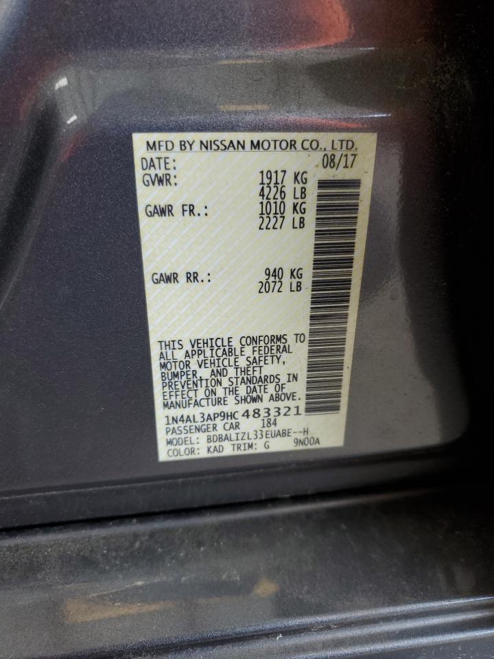 2017 Nissan Altima 2.5 VIN: 1N4AL3AP9HC483321 Lot: 63295945