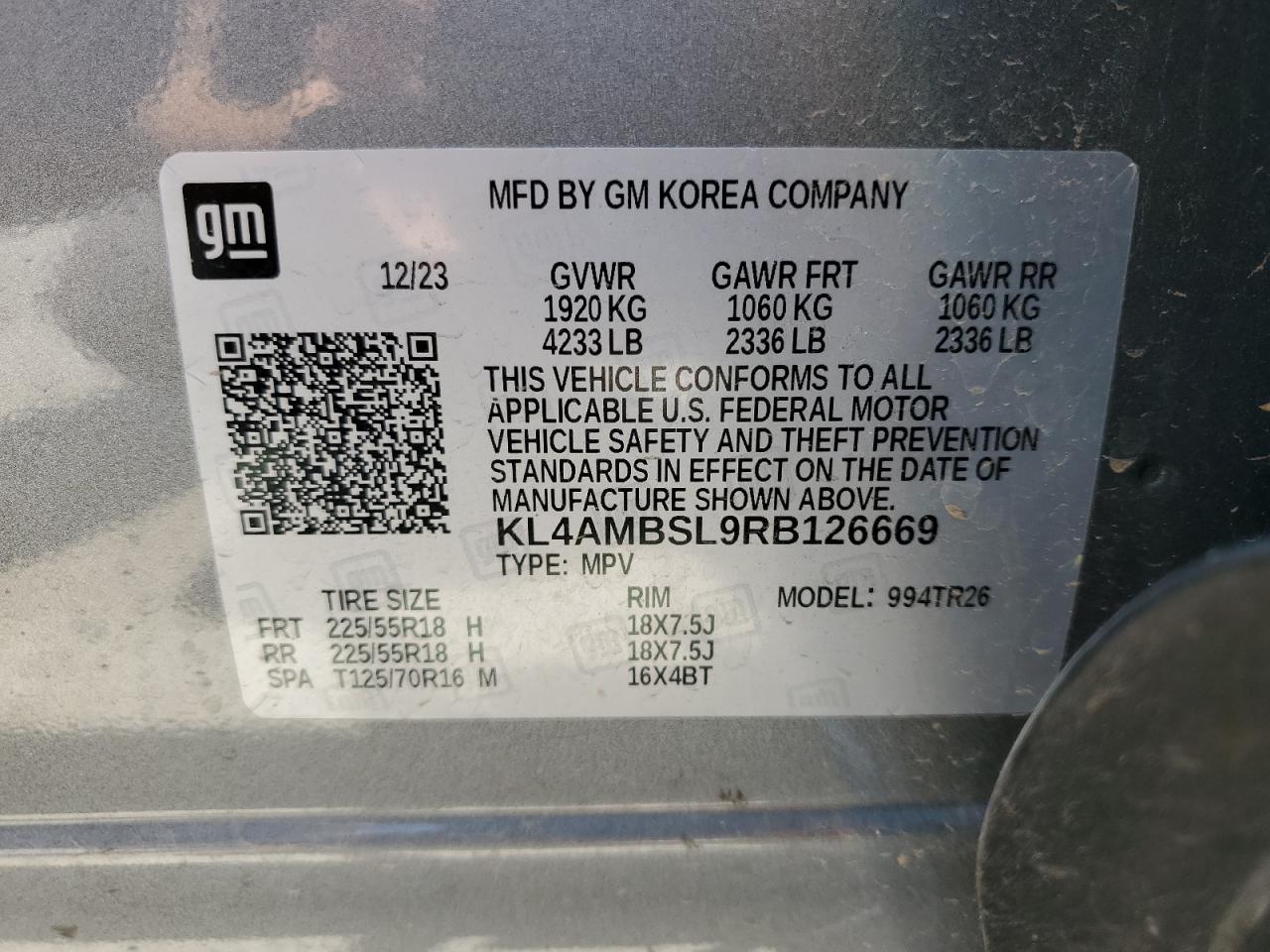 kl4ambsl9rb126669 KL4AMBSL9RB126669 2024 Buick Encore Gx Preferred
