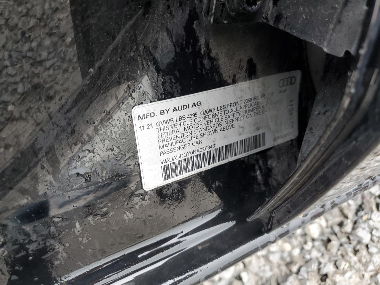 2022 Audi A3 Premium VIN: WAUAUDGY0NA026348 Lot: 64608285