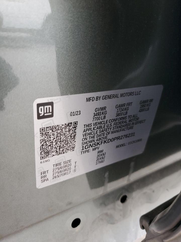 2023 Chevrolet Suburban K1500 Premier VIN: 1GNSKFKD0PR276231 Lot: 63648415