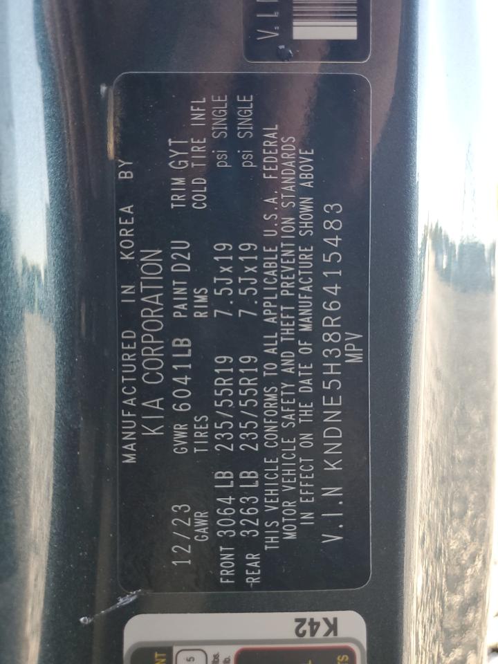 2024 Kia Carnival Sx VIN: KNDNE5H38R6415483 Lot: 64487205