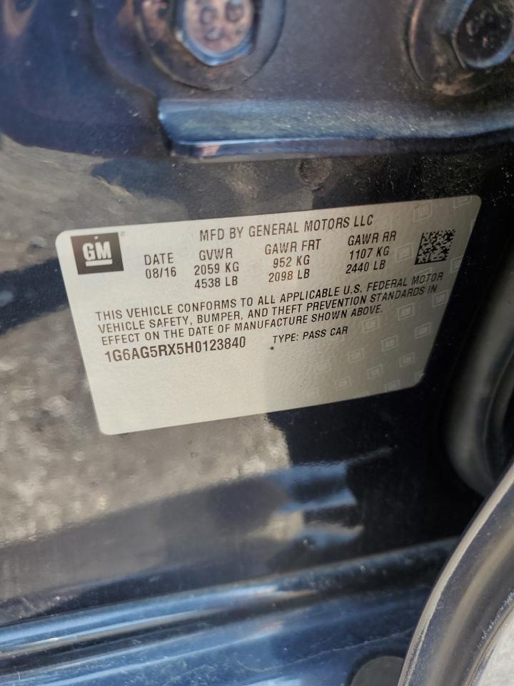 2017 Cadillac Ats VIN: 1G6AG5RX5H0123840 Lot: 64564385