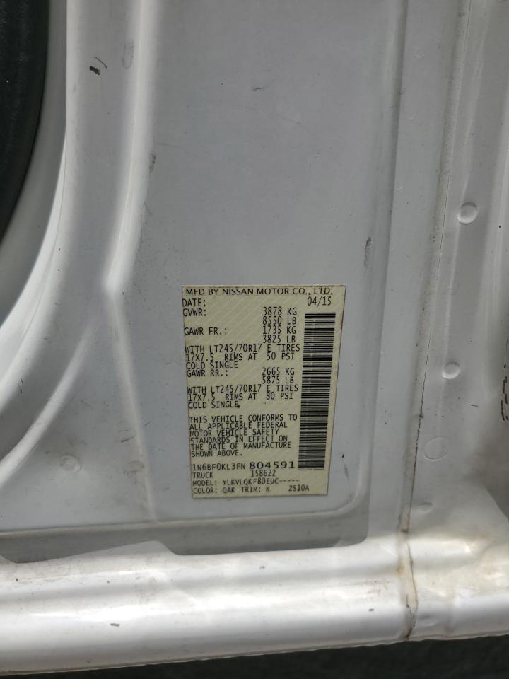 2015 Nissan Nv 1500 VIN: 1N6BF0KL3FN804591 Lot: 64479835