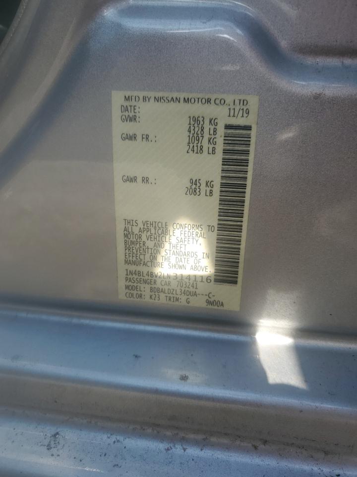 2020 Nissan Altima S VIN: 1N4BL4BV2LN314116 Lot: 63867525