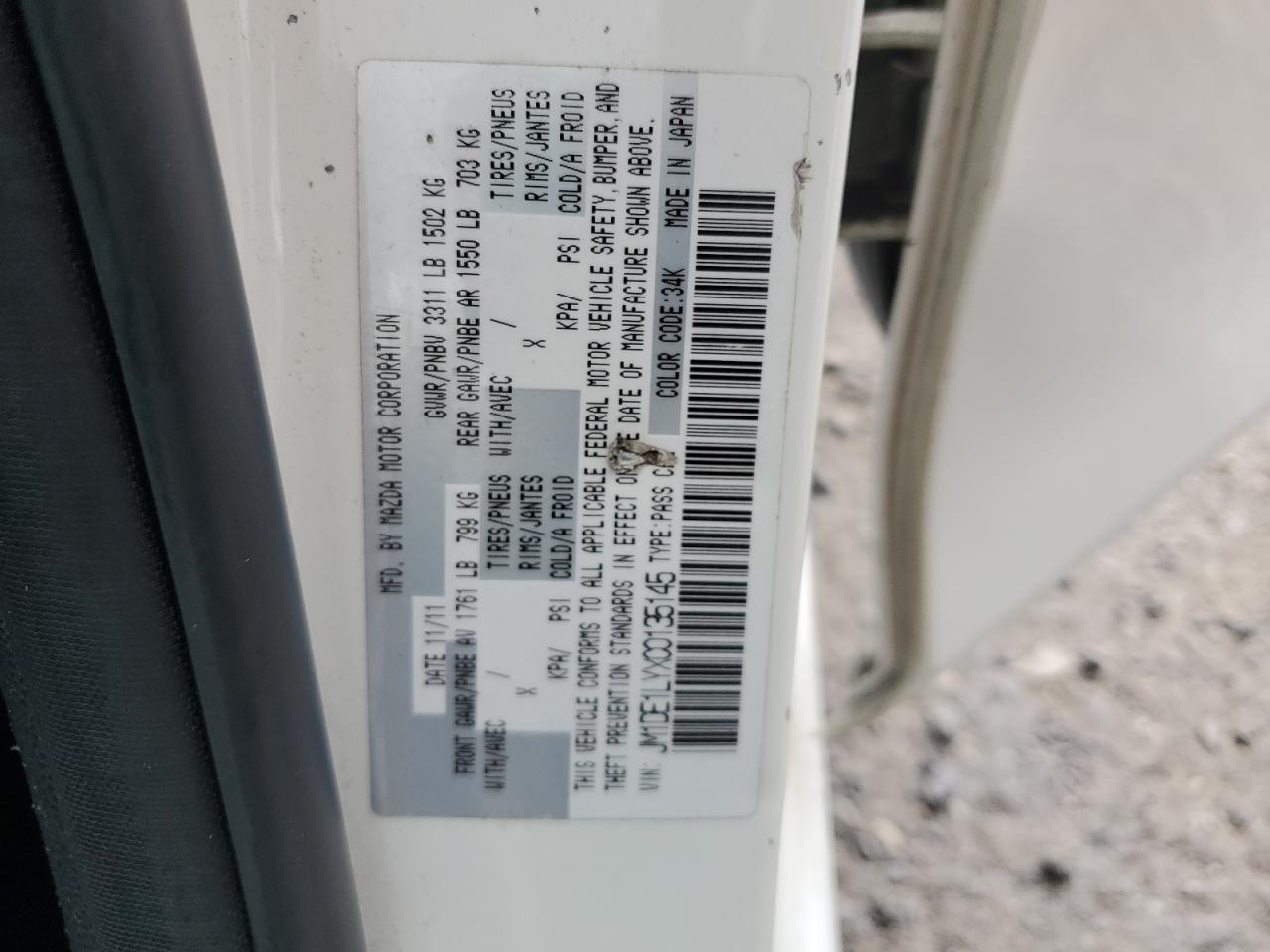 2012 Mazda Mazda2 VIN: JM1DE1LYXC0135145 Lot: 65205345