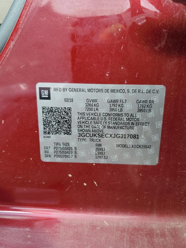 2018 Chevrolet Silverado K1500 Ltz VIN: 3GCUKSECXJG317081 Lot: 64841545