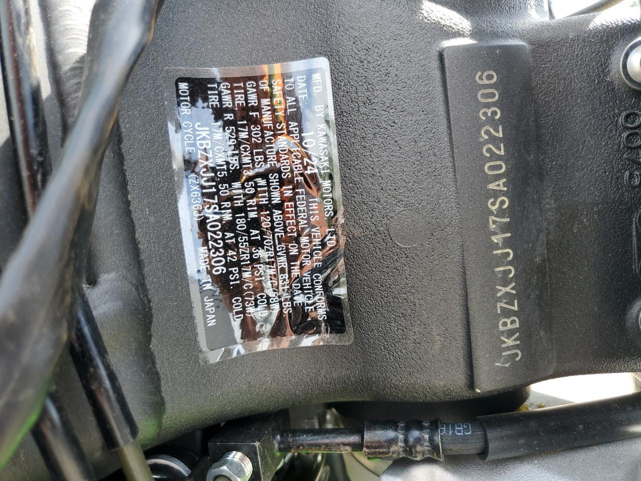 jkbzxjj17sa022306 JKBZXJJ17SA022306 2025 Kawasaki Zx636 K