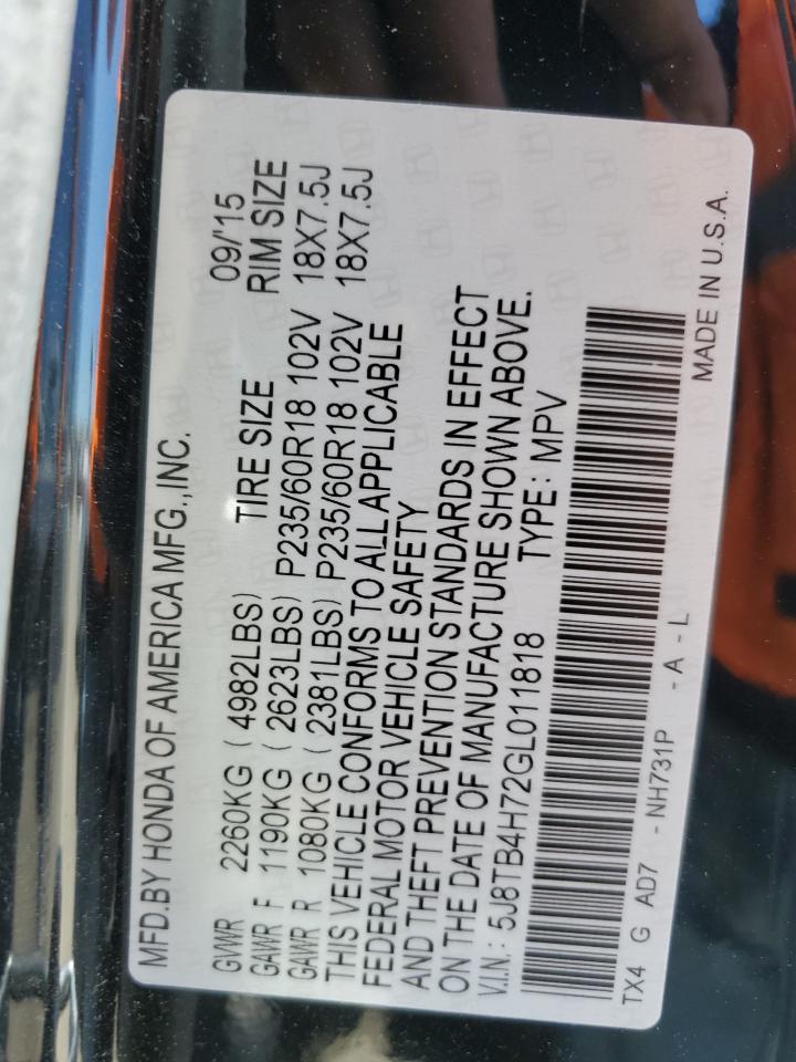 5j8tb4h72gl011818 5J8TB4H72GL011818 2016 Acura Rdx Advance
