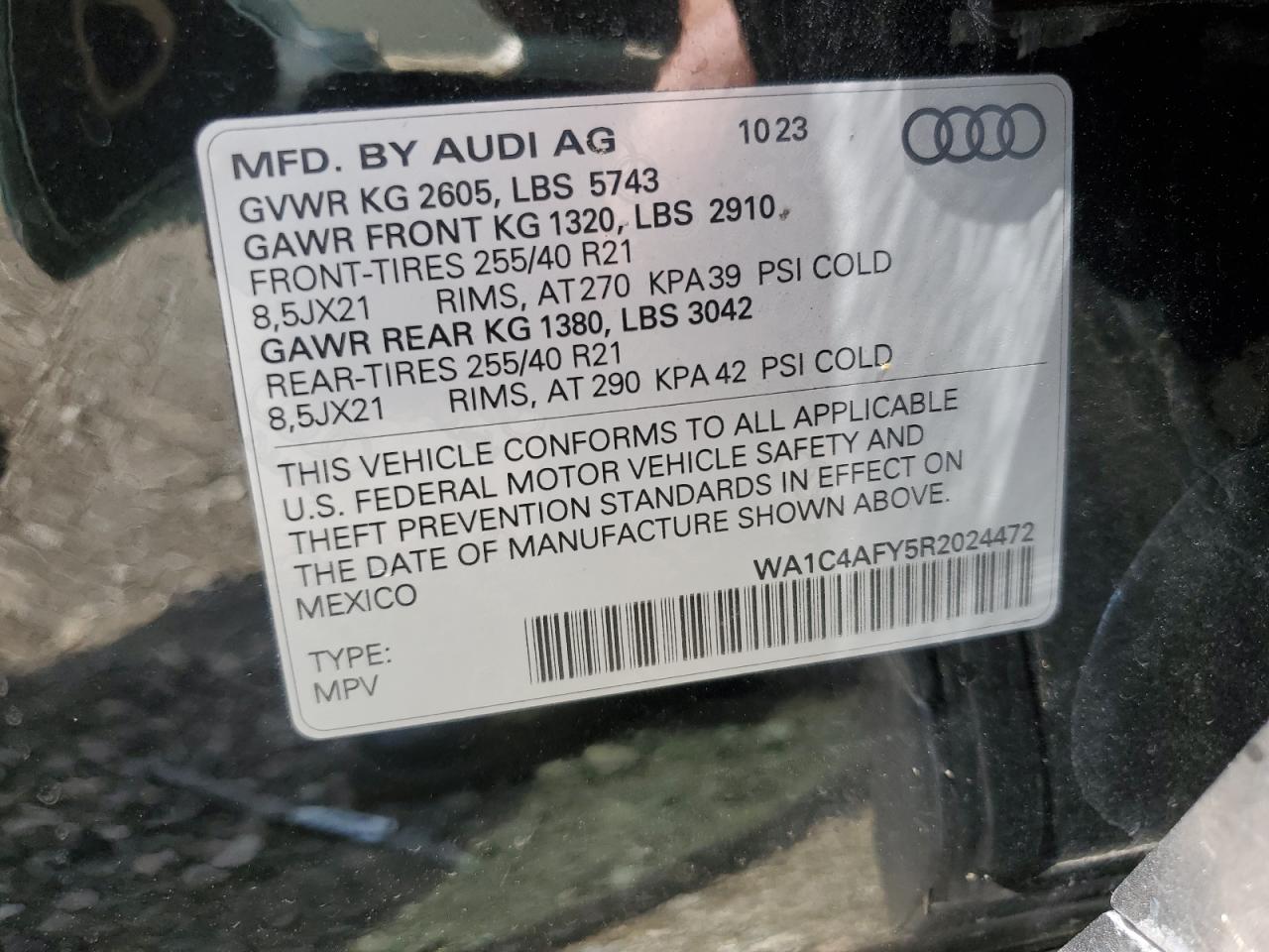 2024 Audi Sq5 Prestige VIN: WA1C4AFY5R2024472 Lot: 63771495