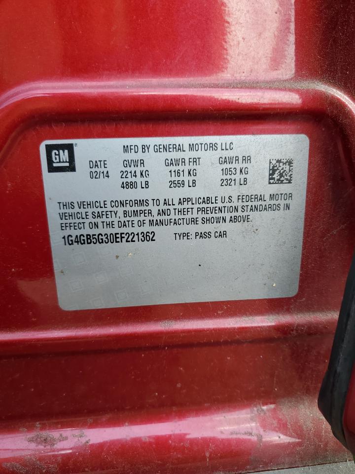 2014 Buick Lacrosse VIN: 1G4GB5G30EF221362 Lot: 65232415