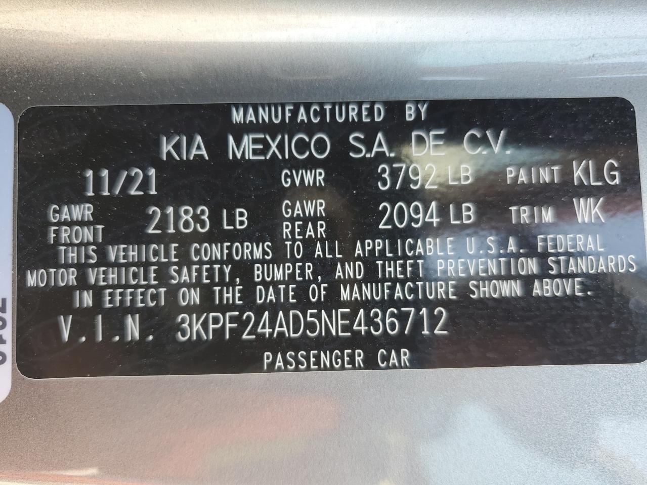 2023 Kia Forte Fe VIN: 3KPF24AD5NE436712 Lot: 65339345