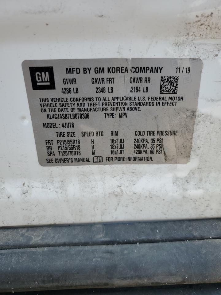 2020 Buick Encore Preferred VIN: KL4CJASB7LB070306 Lot: 64024345
